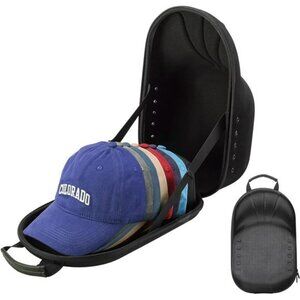 Baseball Hat Travel Case Hard Shell Cap Organizer Holder with Shoulder Strap
